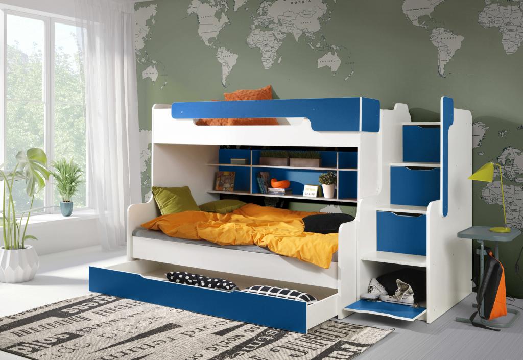 detska-poschodova-postel-harry-bielo-modra